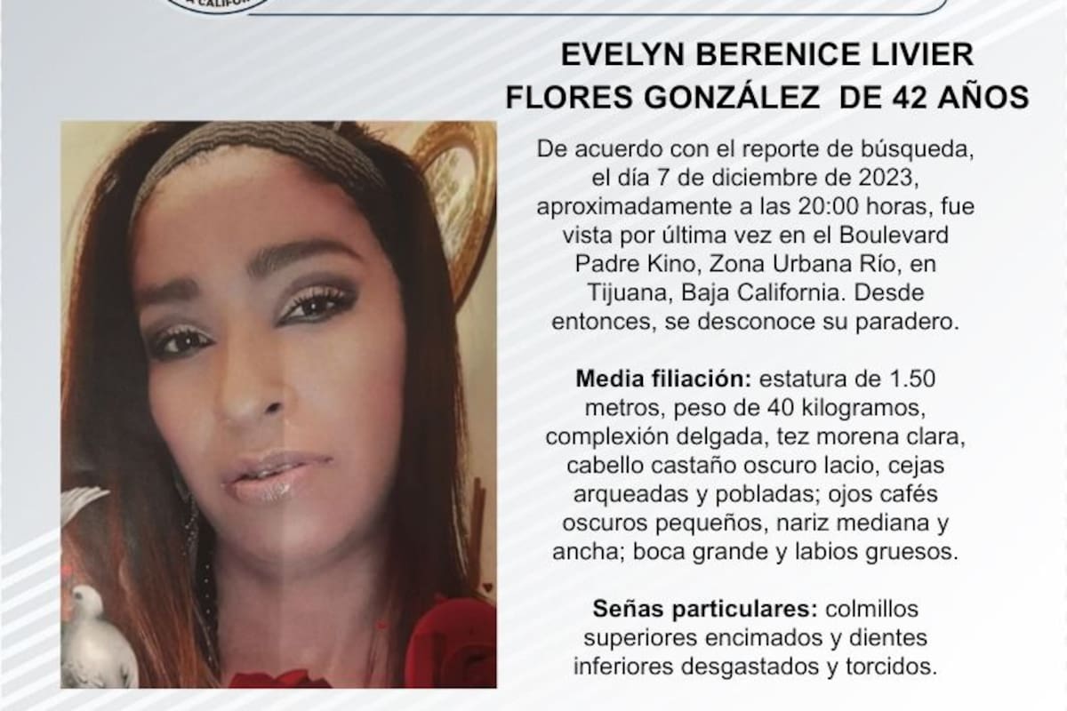 Se busca a Evelyn Berenice Livier Flores González de 42 años