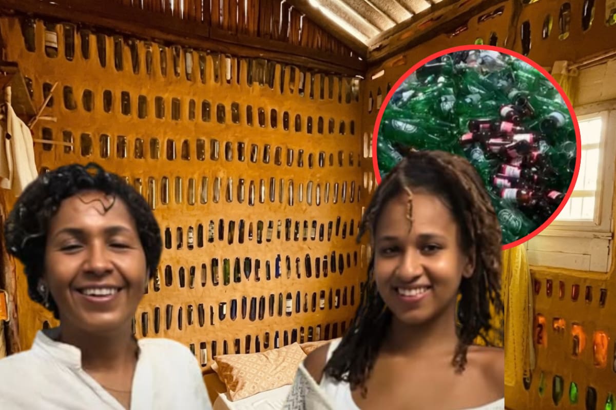 Madre e hija convierten miles de botellas de vidrio que quedaban abandonadas en las playas de Brasil en los muros de una casa, después de casi dos años de recolección y trabajo, y ahora permiten conocer el proyecto: ¿Cómo lo hicieron?
