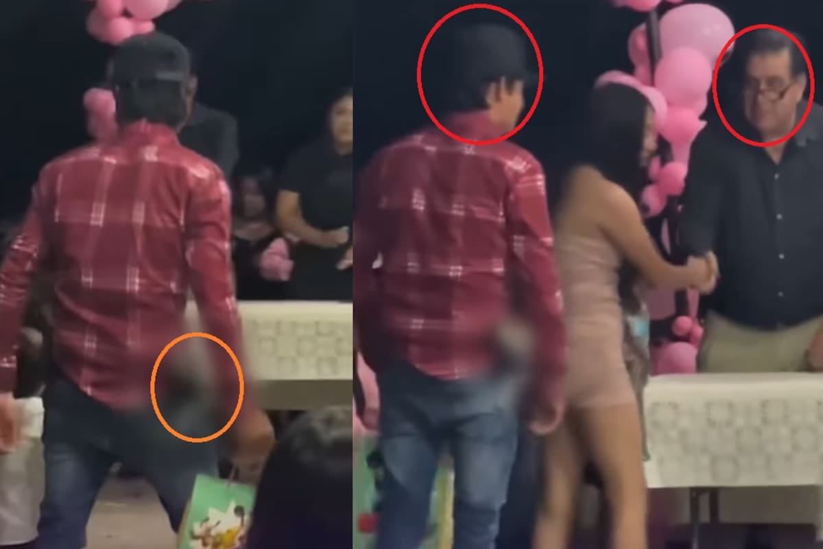 Hombre causa terror al asistir armado a la graduación escolar de su hijo pequeño