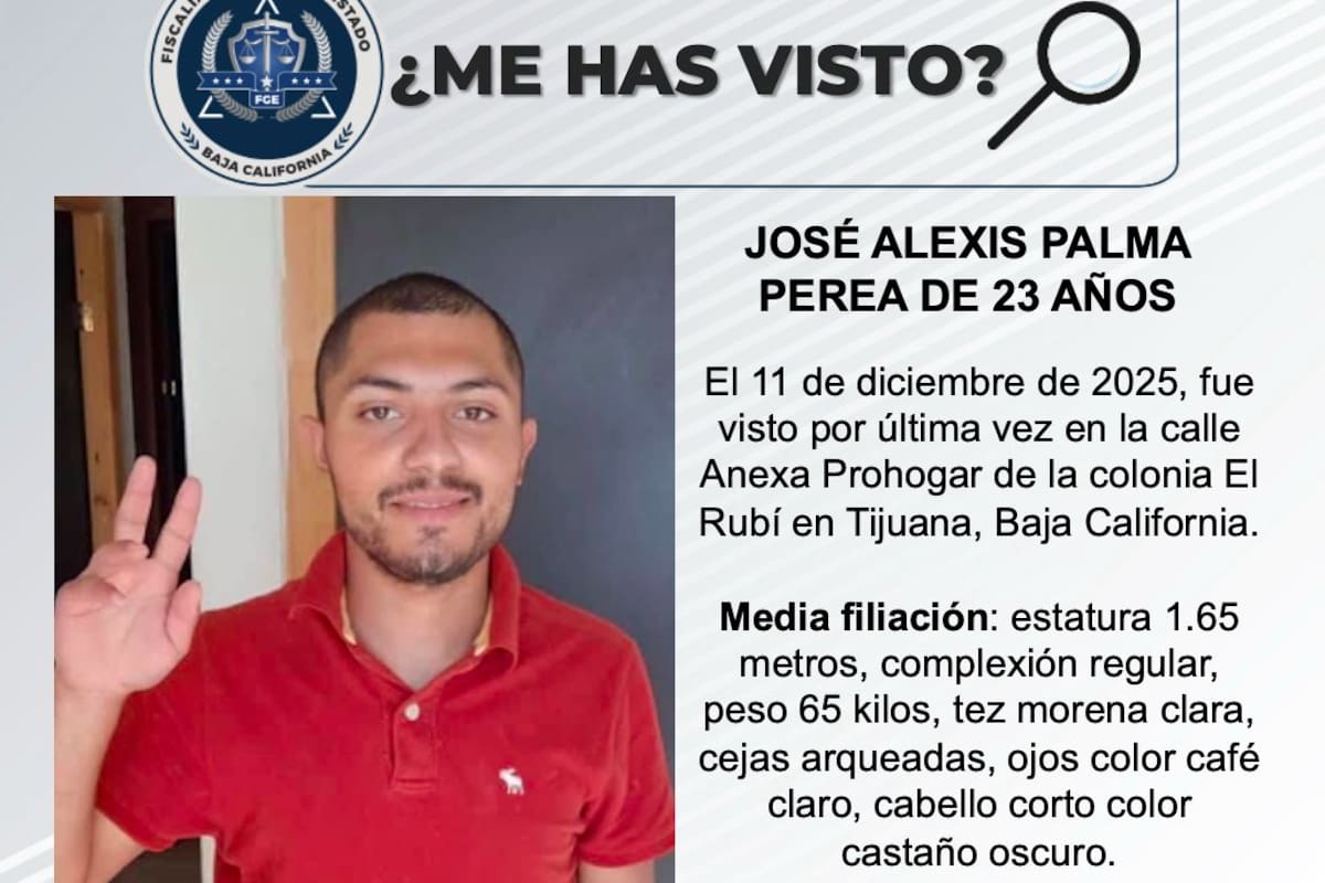 Se busca José Alexis Palma Perea de 23 años