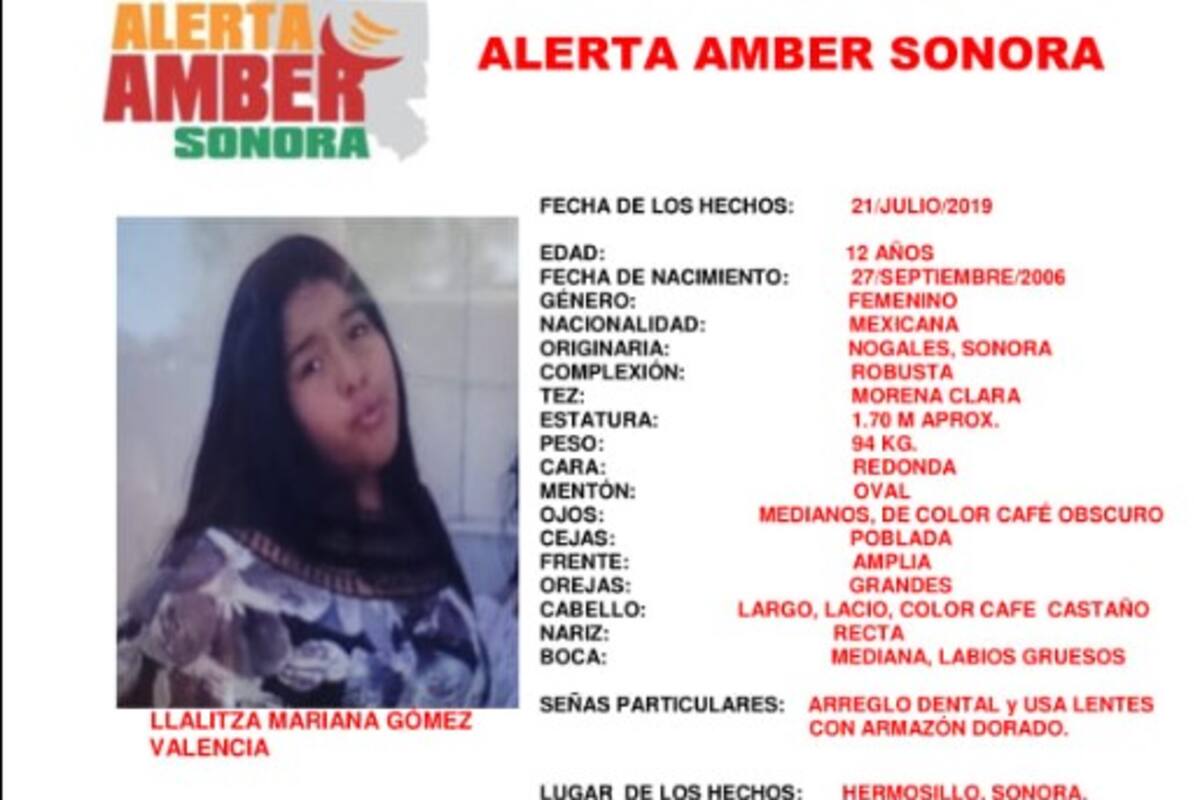 Activan Alerta Amber por la menor Llalitza