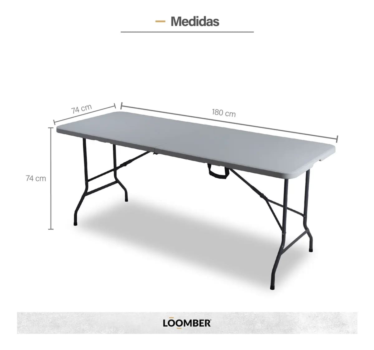 Paquete de 2 Mesas Plegables Loomber de 1.8 metros | Mercado Libre