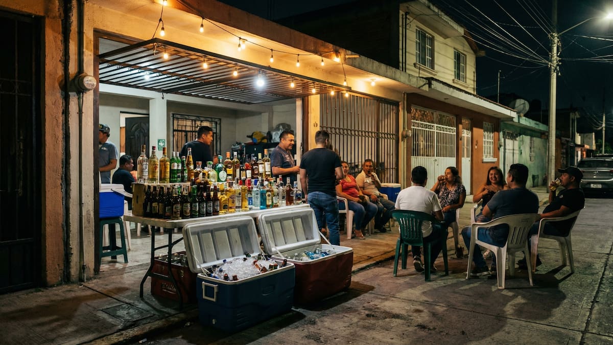 Puestos improvisados en viviendas generan preocupación por falta de regulación y riesgos en colonias. /Ilustrativa hecha con IA