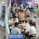 Cuando el descanso no espera: dueño de restaurante en Asia se duerme con el local lleno