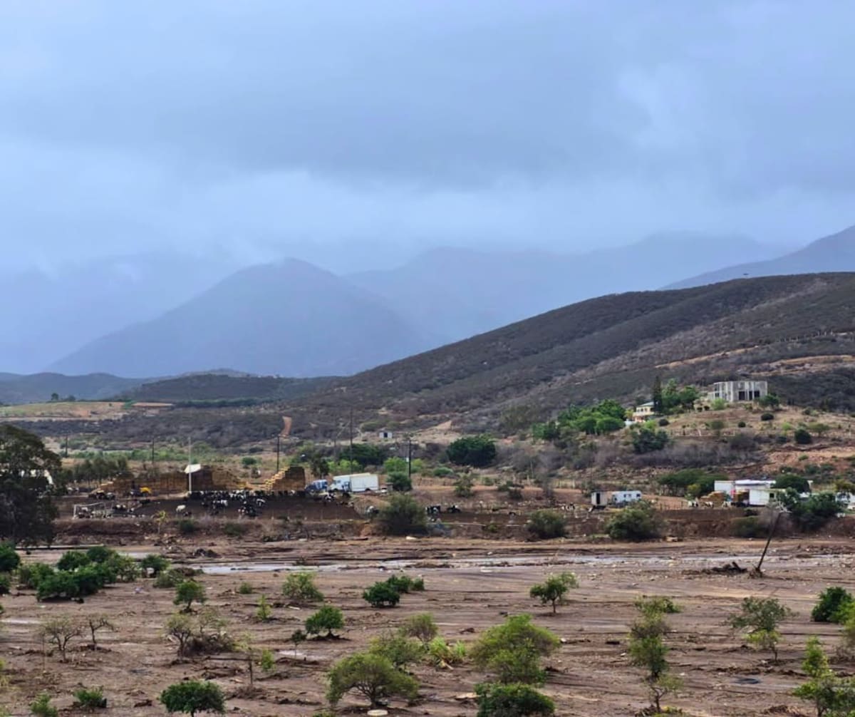 La tormenta Rachel inundó parcelas y dañó infraestructura agrícola en Maneadero, donde productores reportan pérdidas millonarias. Foto: Cortesía