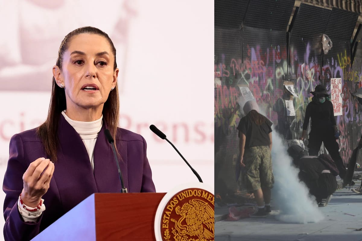 8M en México: Manifestantes acusan a Claudia Sheinbaum de no escuchar sus demandas al cercar el Zócalo con bardas
