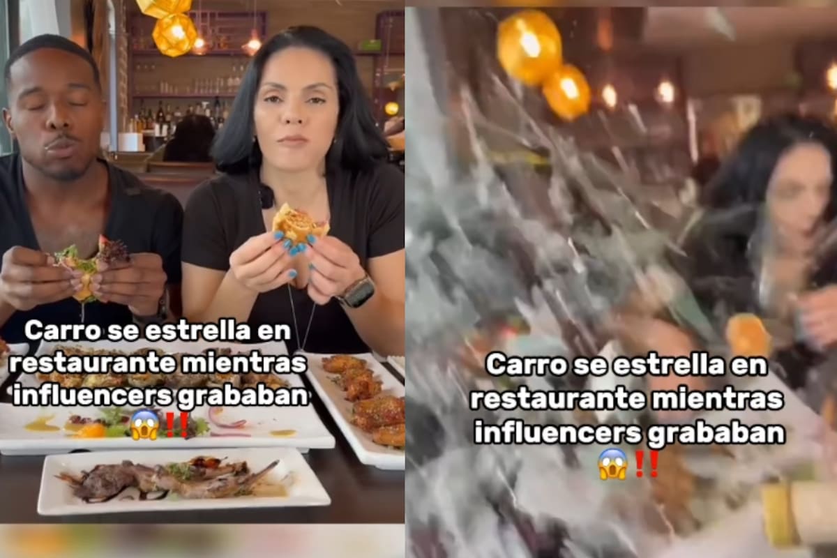IMPACTANTE: auto se estrella contra influencers que grababan contenido en un restaurante; todo quedó registrado
