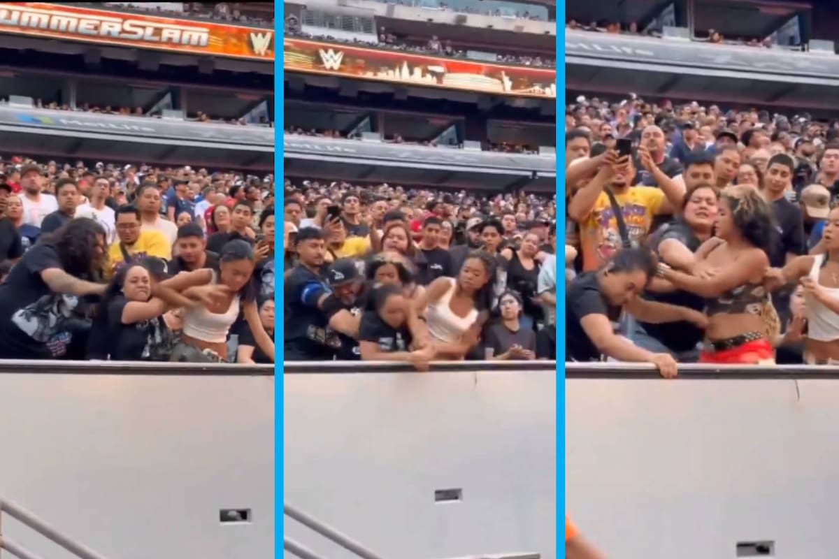 Captan brutal pelea entre mujeres en las gradas de WWE SummerSlam