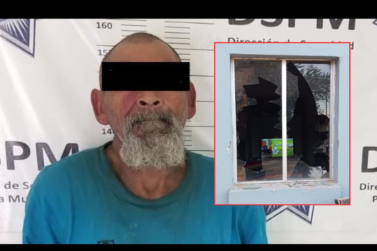 Adulto mayor daña la casa de su excuñado; es detenido