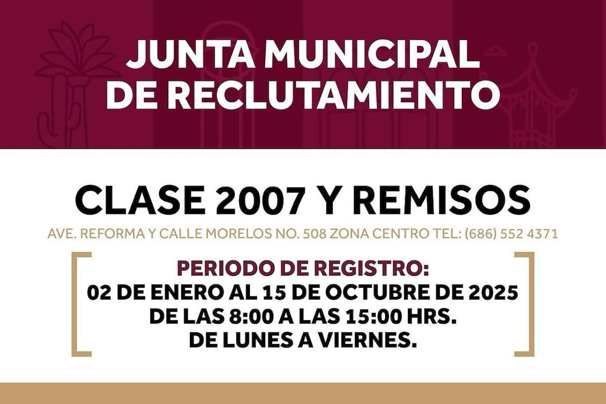 Últimas semanas para tramitar la Cartilla del Servicio Militar Nacional en Mexicali