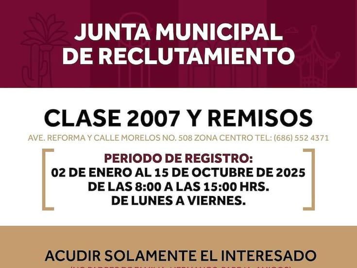 Últimas semanas para tramitar la Cartilla del Servicio Militar Nacional en Mexicali