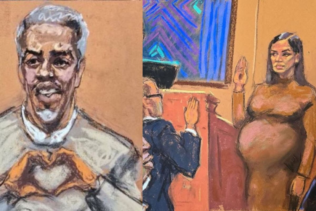 Sean “Diddy” Combs aparece haciendo un gesto de corazón en los sketch de su juicio por tráfico sexual