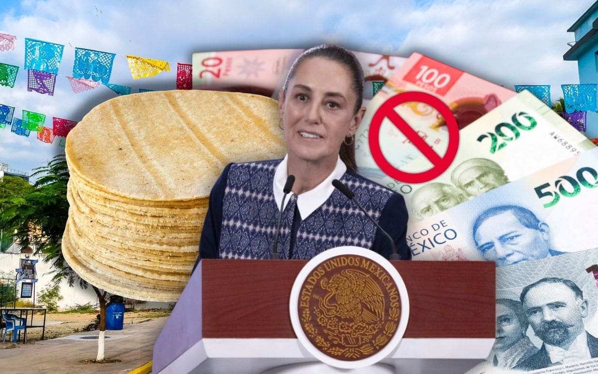 Sheinbaum desmiente aumento en la tortilla y advierte que no hay razón para subir precios pese a presiones del sector que anticipa alzas de hasta 4 pesos por costos operativos. | Crédito: Presidencia/Canva