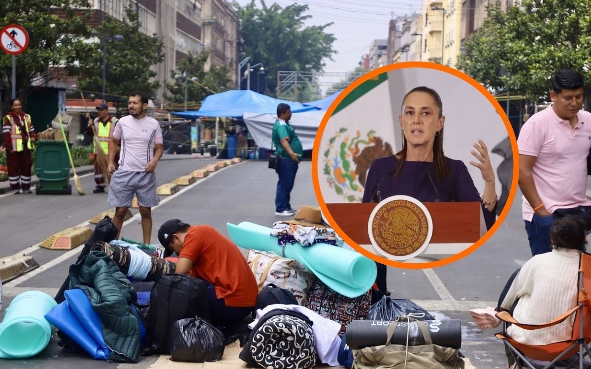 CNTE levanta plantón tras casi tres semanas, pero advierte que buscará a Claudia Sheinbaum en sus giras para exigir diálogo por la Ley del ISSSTE de 2007. | Crédito: Agencia Reforma