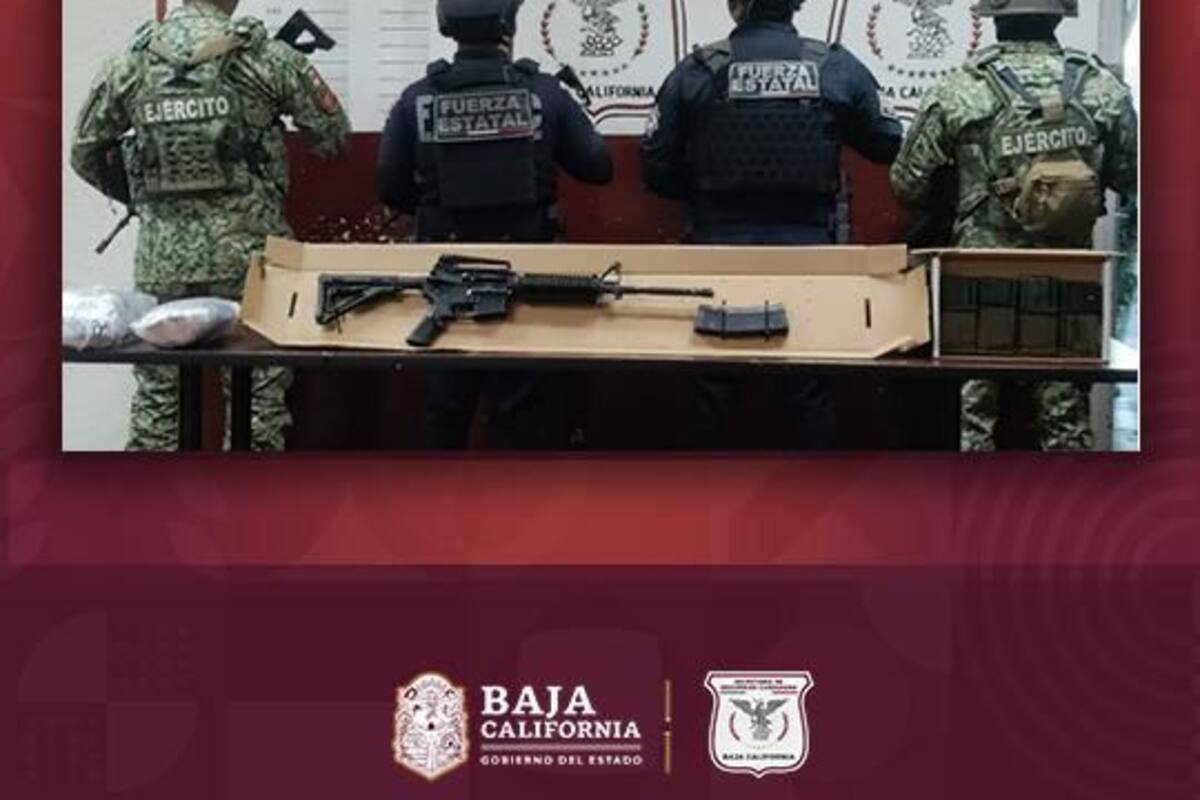 Aseguran vehículos, armas de alto poder y municiones en Mexicali y Ensenada