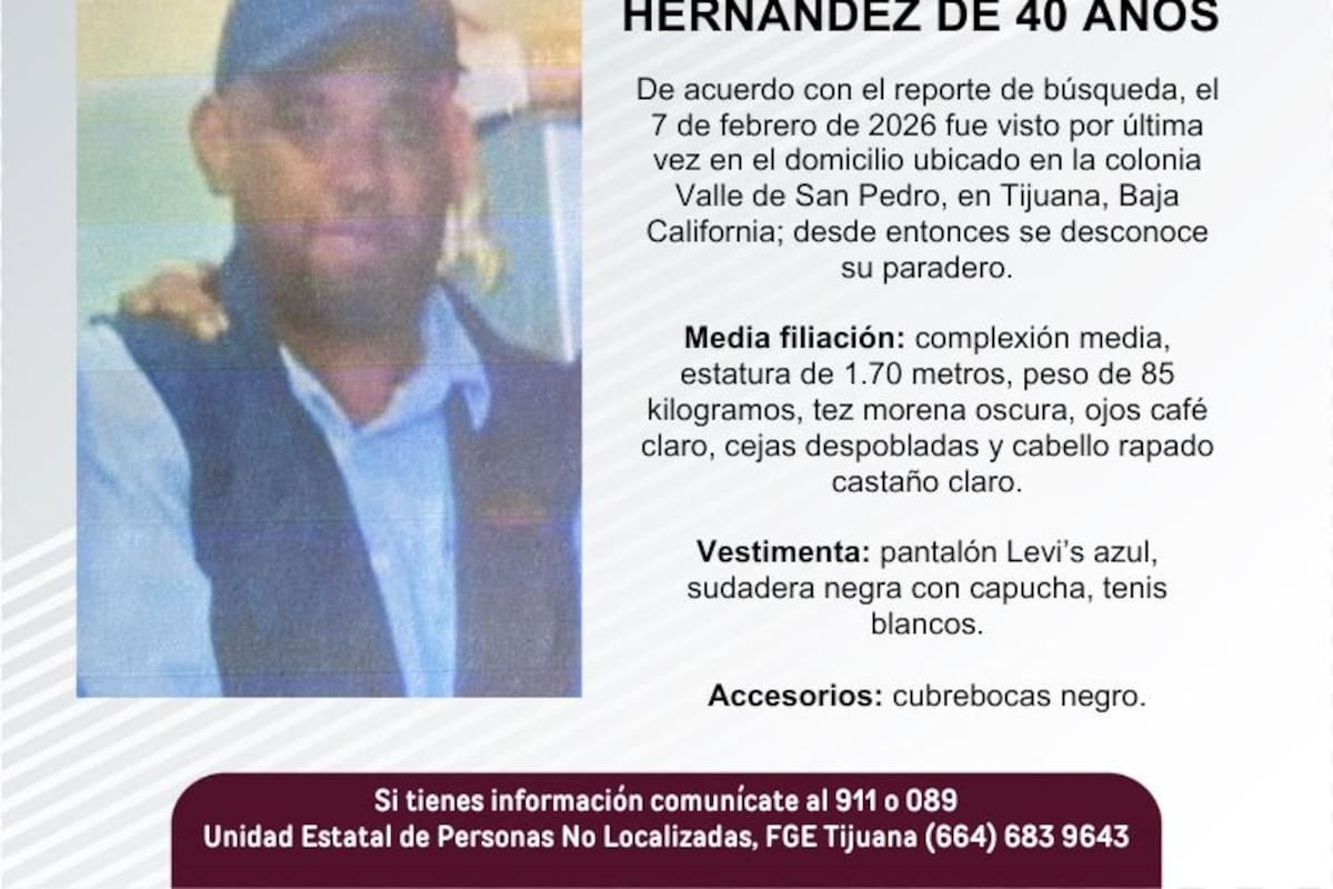 Se busca a Esteban García Hernández de 40 años de edad