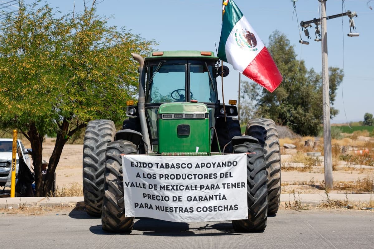 Mantendrán agricultores bloqueos intermitentes en la carretera Mexicali-San Luis Río Colorado hasta el viernes