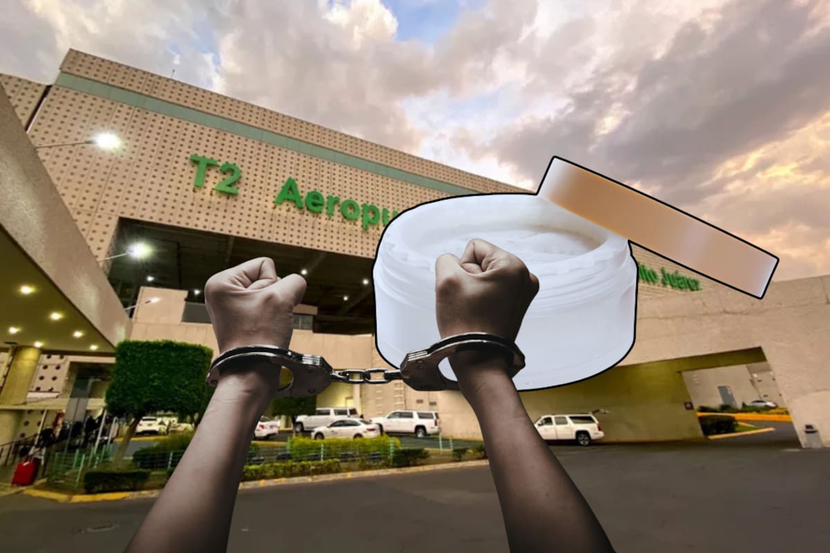 Cocaína oculta en frascos de cosméticos: Así detuvieron a una pasajera en el aeropuerto de la CDMX