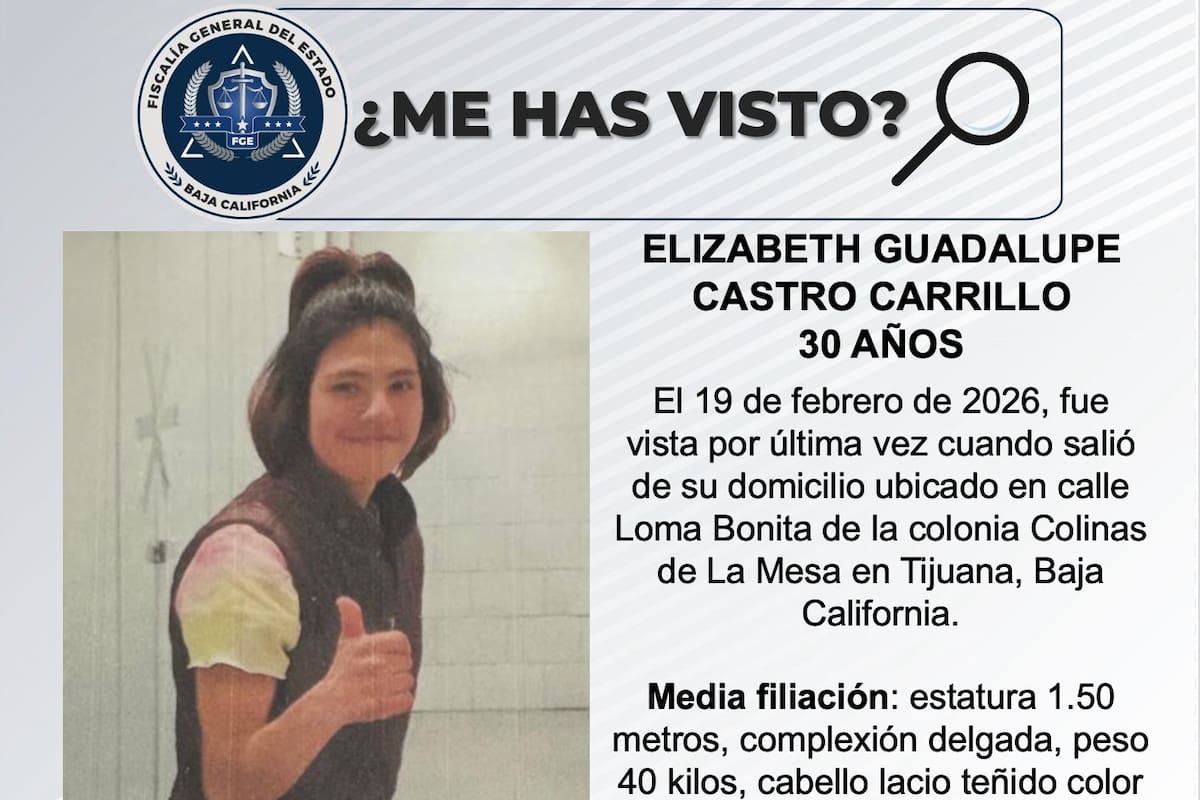 Se busca a Elizabeth Guadalupe Castro Carrillo de 30 años de edad