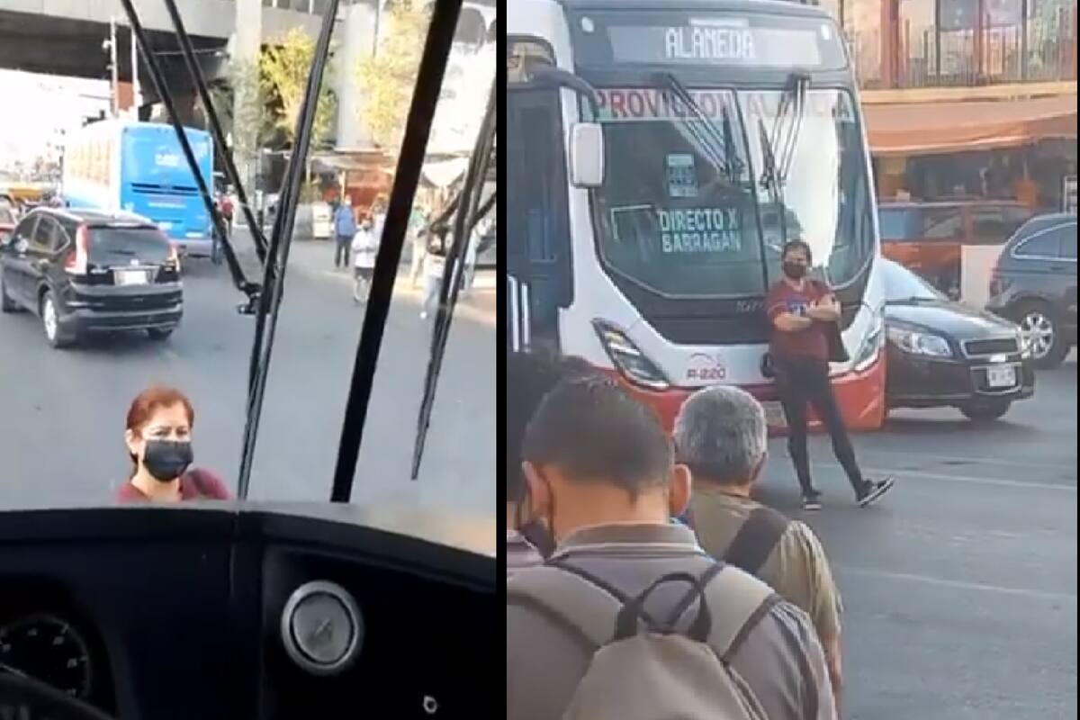 Video: Como protesta, mujer se planta enfrente de un camión que no le hizo la parada