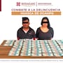 Detiene la Policía Estatal en Hidalgo a una pareja con 45 billetes de 500 pesos presuntamente falsos tras recibir el reporte de un comerciante que detectó uno durante una compra