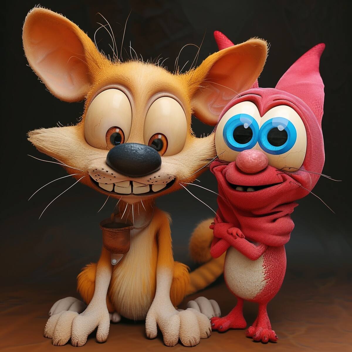 Ojos saltones y dientes deformes: Así es como la IA imagina a Ren y Stimpy.