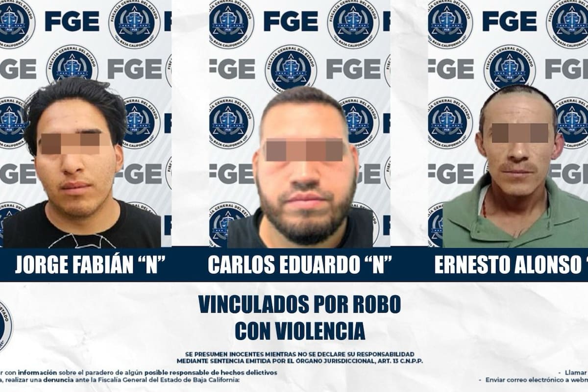 Tres sujetos vinculados a proceso por robo con violencia a comercios