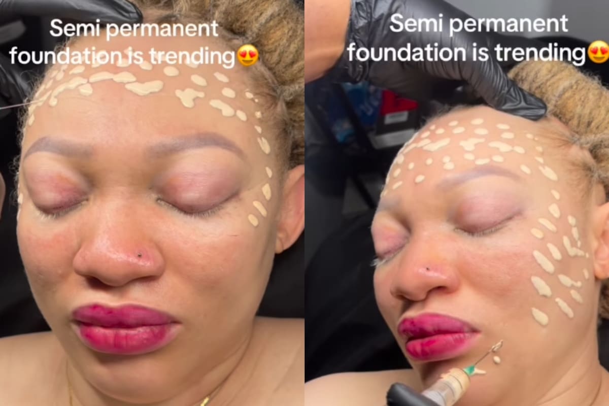 ¿Ahora también la base semi-permanente?: mujer se viraliza por tatuarse el rostro para simular maquillaje