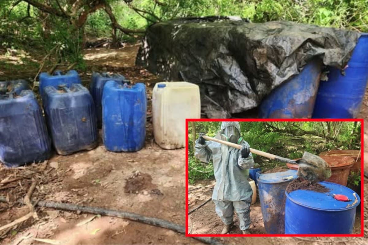 Fuerzas federales destruyen laboratorio clandestino con toneladas de químicos en Culiacán