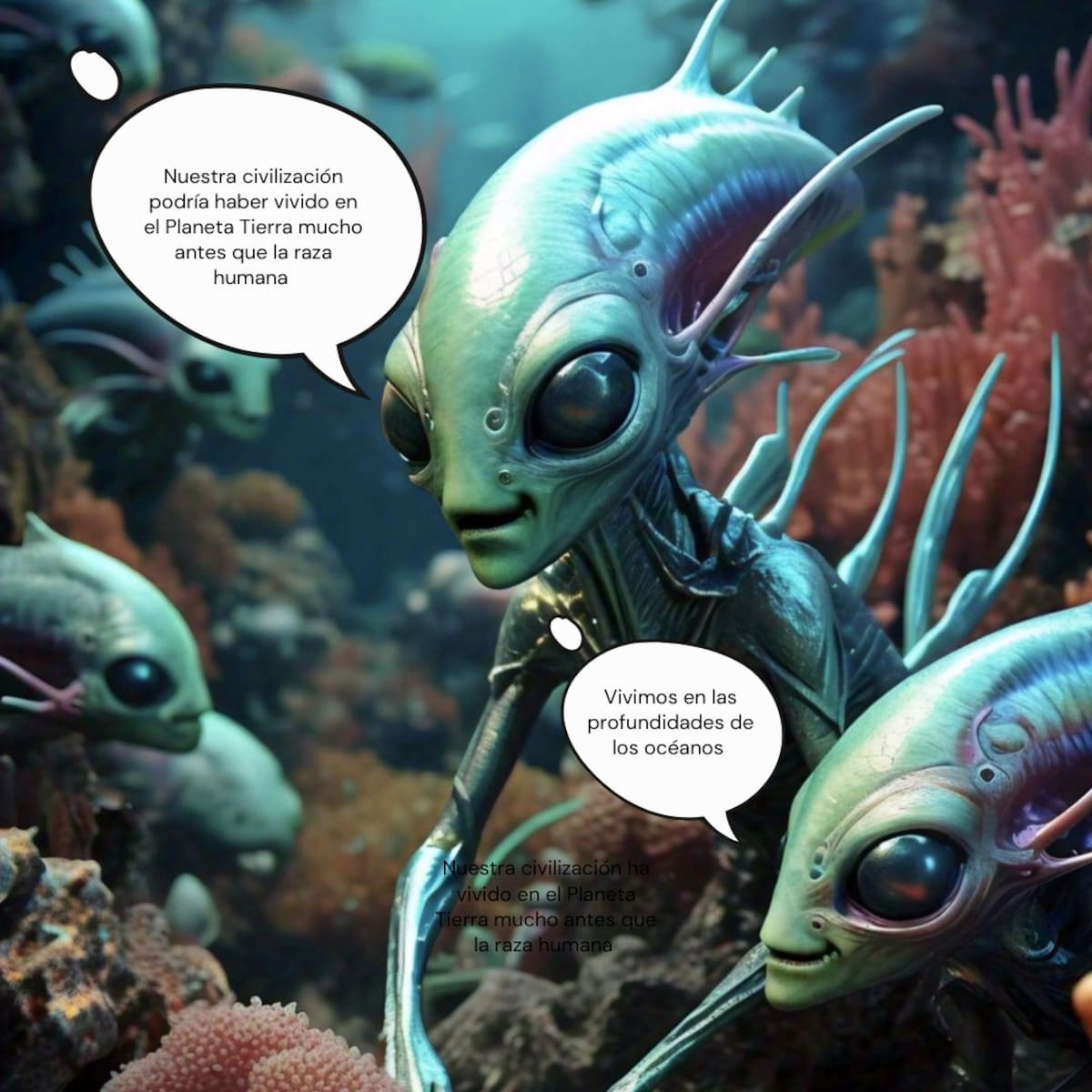 Así sería la vida alienígena adaptada para vivir en el mar según la Inteligencia Artificial