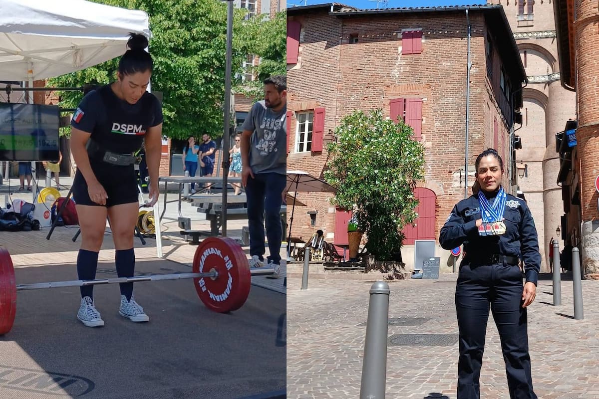 Policía de Mexicali viajó a Francia, ganó 4 medallas en los EuroGames112 y regresa como campeona en powerlifting y puls