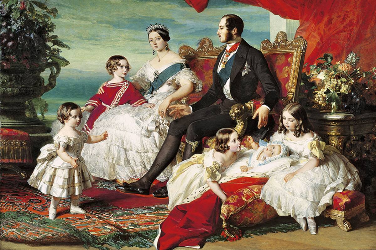 Programme Name: Queen Victoria's Children - TX: n/a - Episode: n/a (No. 1) - Embargoed for publication until: n/a - Picture Shows: Painting of Queen Victoria, Prince Albert and their family in 1846, by Franz Xavier Winterhalter. - (C) 2011 Her Majesty Queen Elizabeth II / The Bridgeman Art Library - Photographer: Franz Xavier Winterhalter (painter)