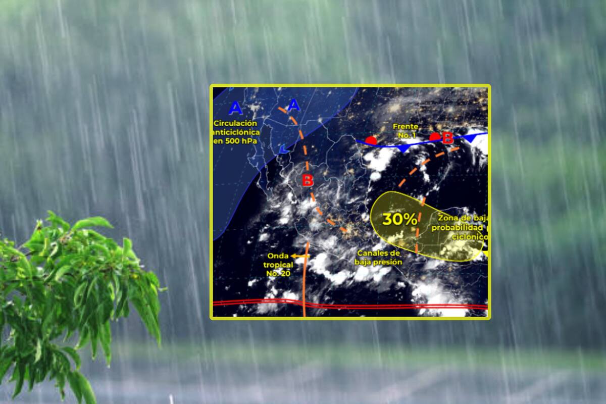 Frente frío sobre el noreste, onda tropical 20 y monzón mexicano traen fuertes lluvias y temperaturas extremas este miércoles a México