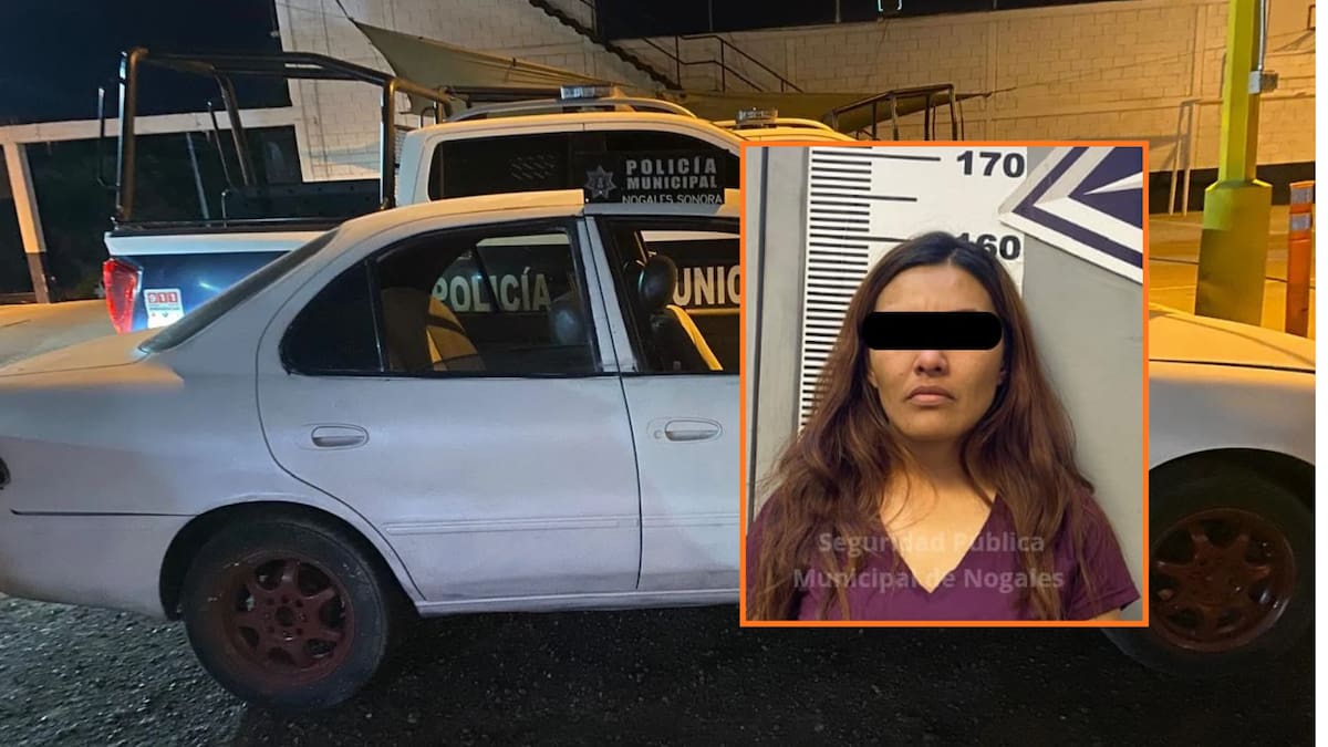 Detienen a mujer en Nogales por conducir con los faros apagados y descubren que el auto tenía reporte de robo
