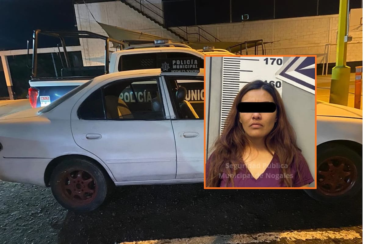 Detienen a mujer en Nogales por conducir con los faros apagados y descubren que el auto tenía reporte de robo