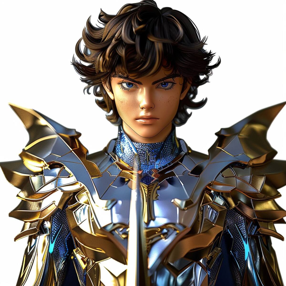 La hermosa creación de la inteligencia artificial: Argol de Perseo, líder entre los Santos de Plata de Saint Seiya.