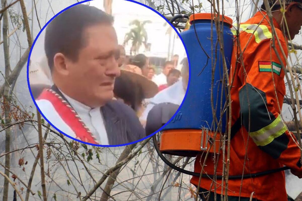VIDEO: Rompe en llanto alcalde en Bolivia tras devastaciones por incendios forestales
