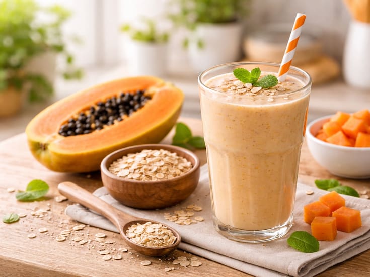 Esto es lo que le pasa a tu cuerpo cuando bebes licuado de avena con papaya en las mañanas: digestión, energía, saciedad y efectos reales en la salud