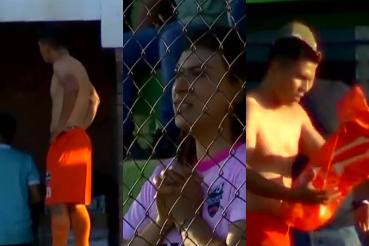 ¡Ver para creer! Futbolista de Guatemala se queda sin camiseta y una aficionada le da la suya para que continúe jugando