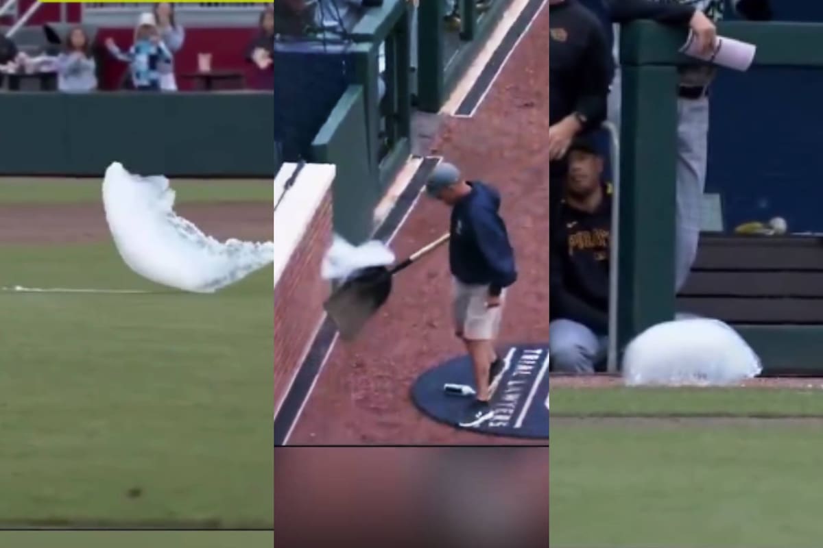 VIDEO: Juego de beisbol en Estados Unidos es interrumpido por una misteriosa espuma que invade el campo; nadie se atrevió a tocarla