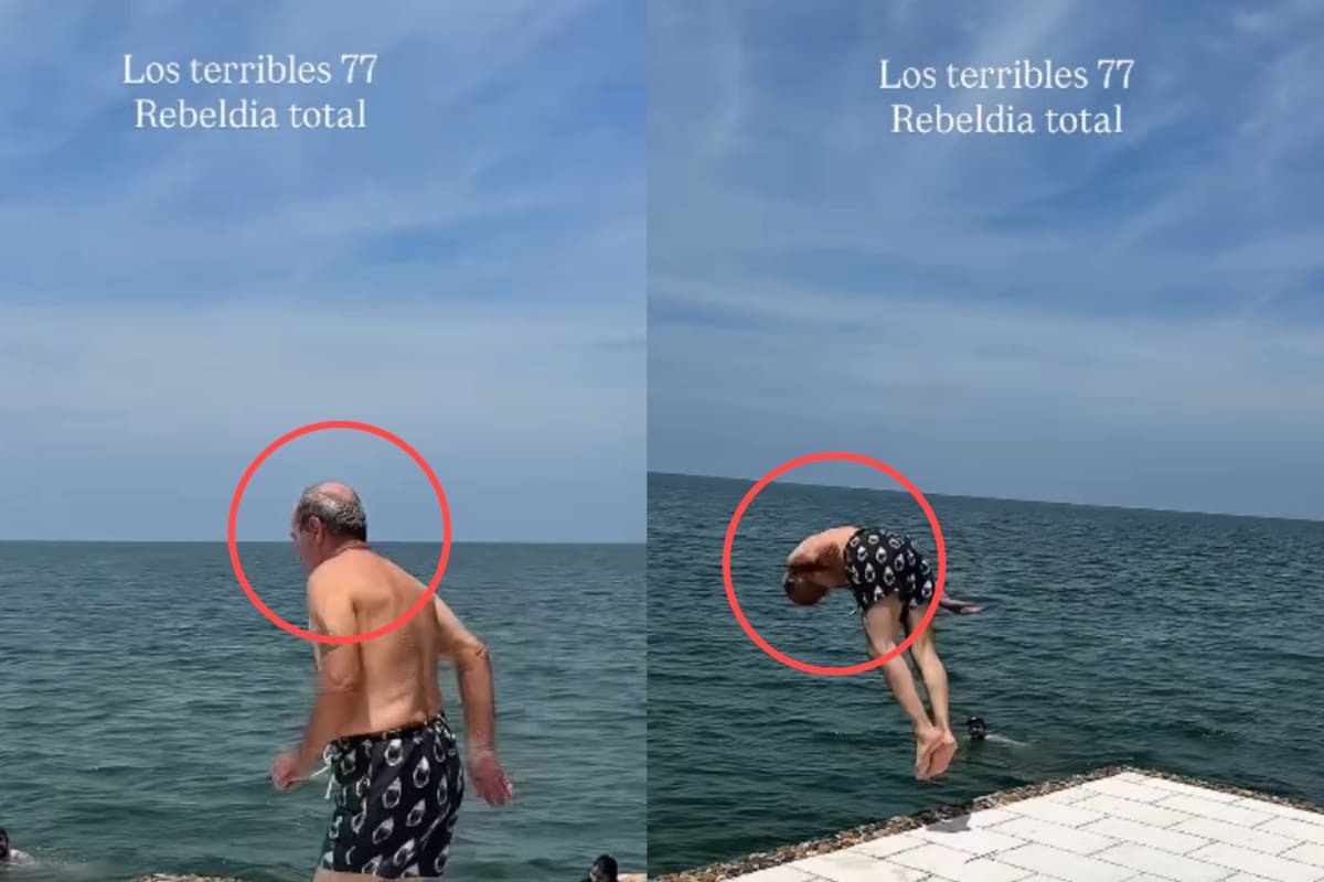 Papá, no inventes, no hagas locuras: hombre de 77 años se lanza al mar con una marometa pese a los reclamos de su hija