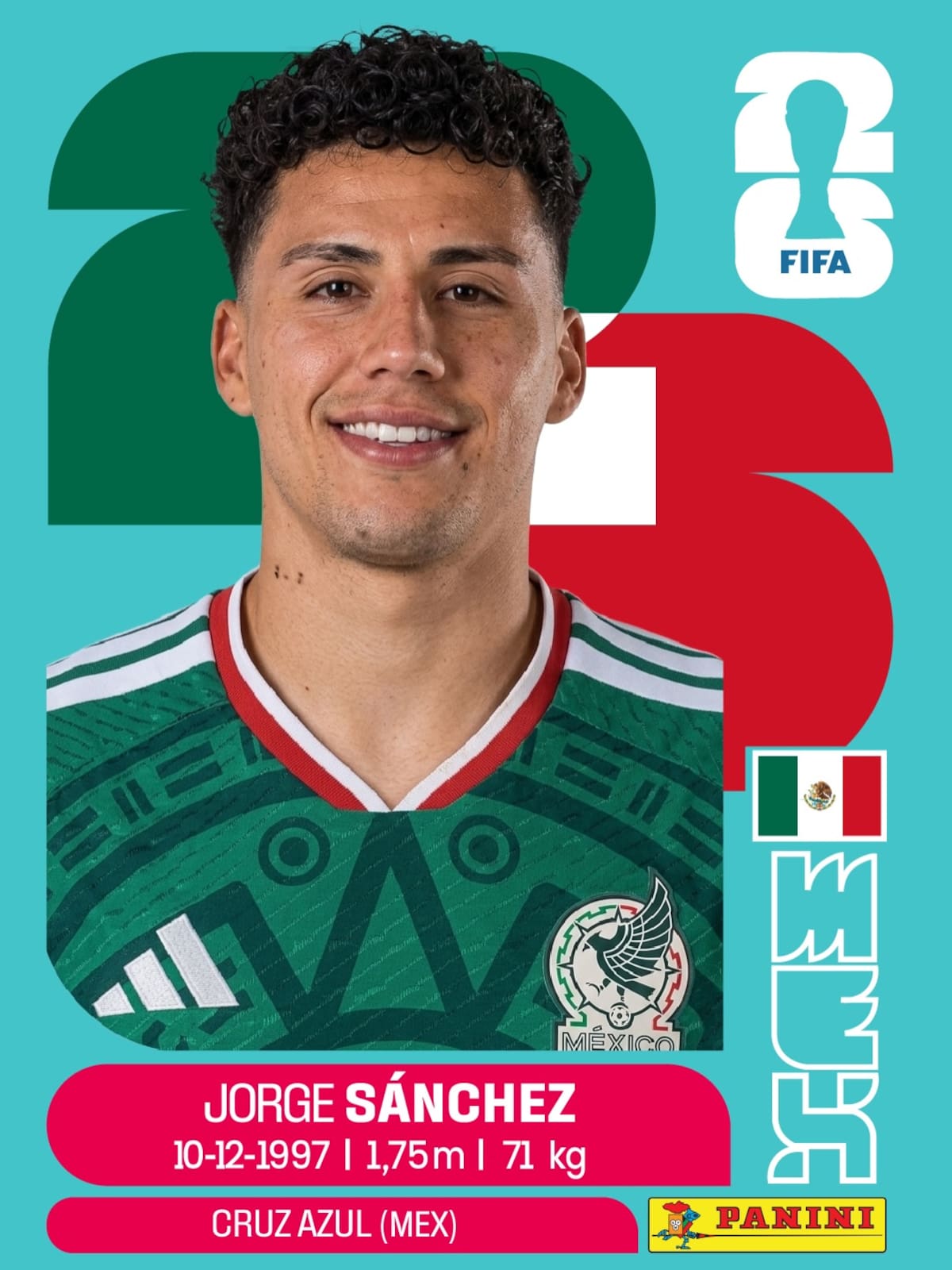 Jorge Sánchez aparece como jugador de Cruz Azul.