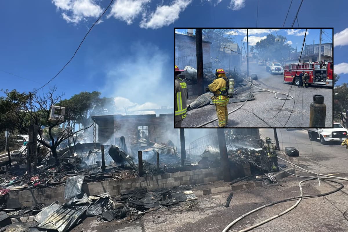 Incendio consume vivienda y dos vehículos en colonia Lomas de Nogales
