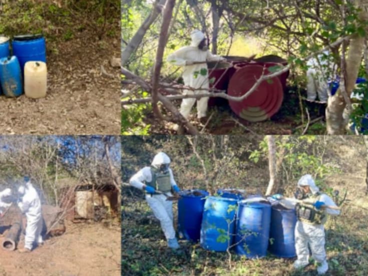 Hallan otras 19 bodegas clandestinas repletas de químicos peligrosos en Badiraguato, Culiacán y Cosalá: reactores enterrados, miles de litros de sustancias tóxicas y un operativo que destapa la magnitud del riesgo
