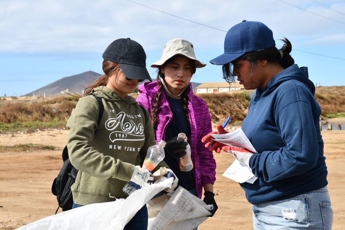 Se suman normalistas a limpieza de playas en San Quintín
