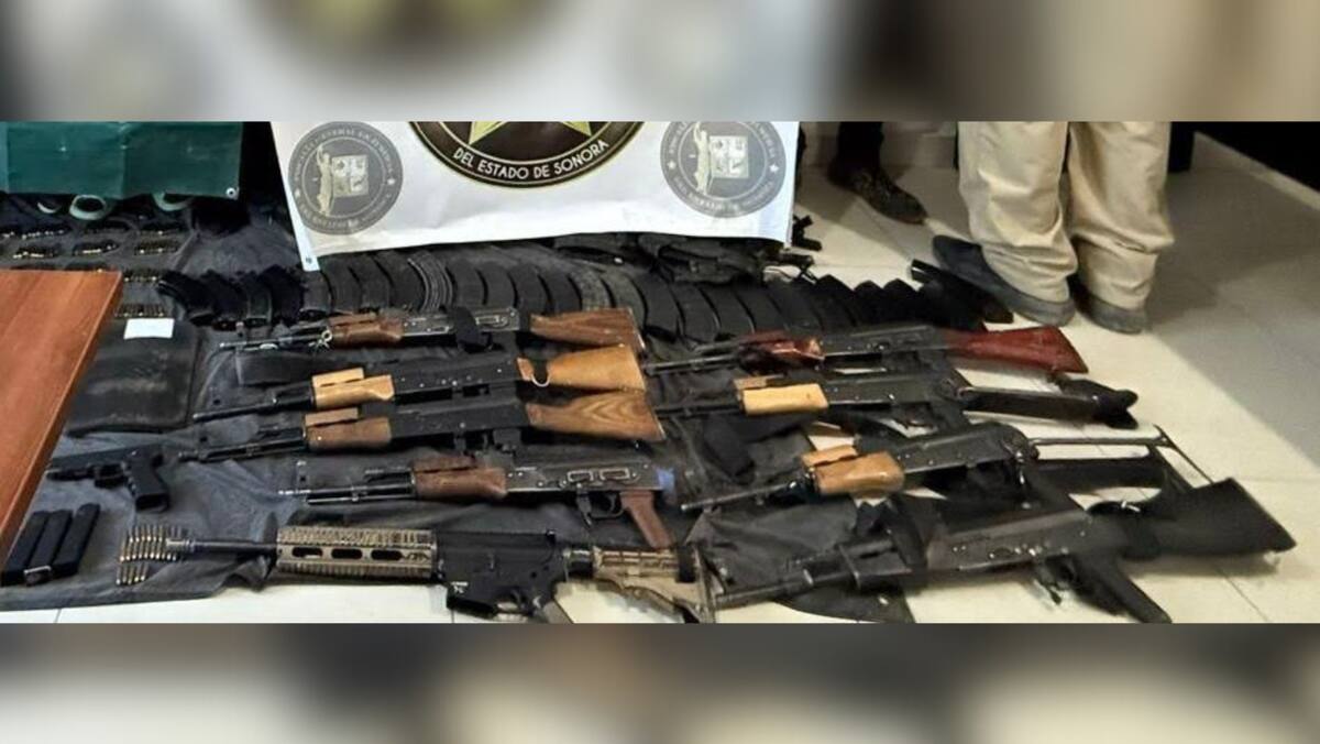 Once personas fueron detenidas en posesión de armas de fuego en Caborca. Foto: Especial