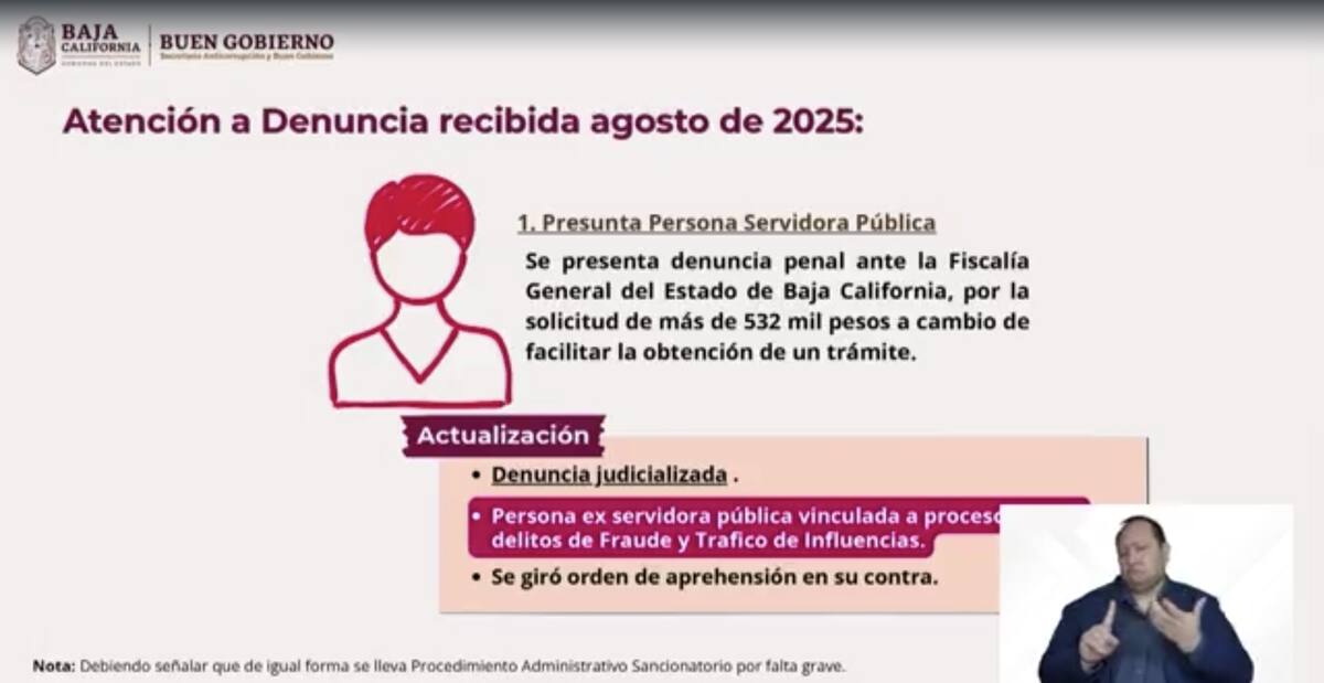 En caso de confirmarse la responsabilidad, la exfuncionaria será inscrita en el Registro de Servidores Públicos Sancionados, el cual es reportado a nivel nacional y permanece de manera permanente.│Foto: Cortesía