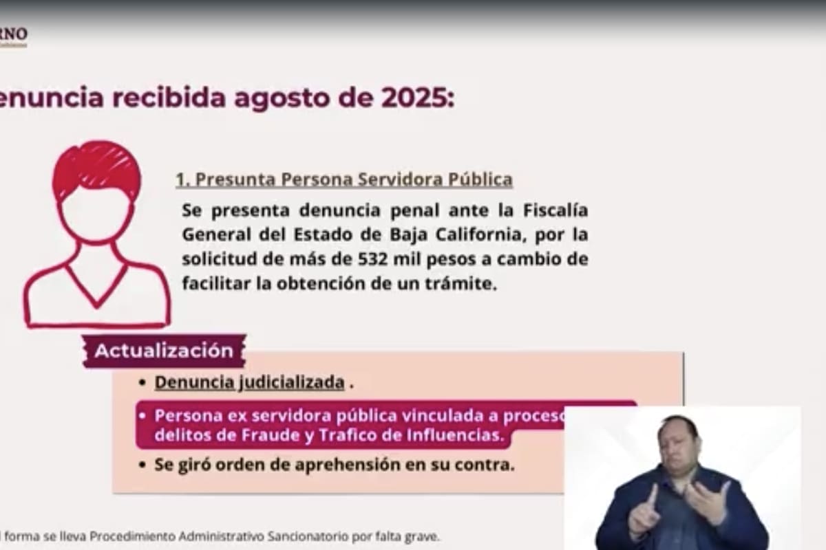 Exfuncionaria es investigada por pedir más de 532 mil pesos por un trámite en BC