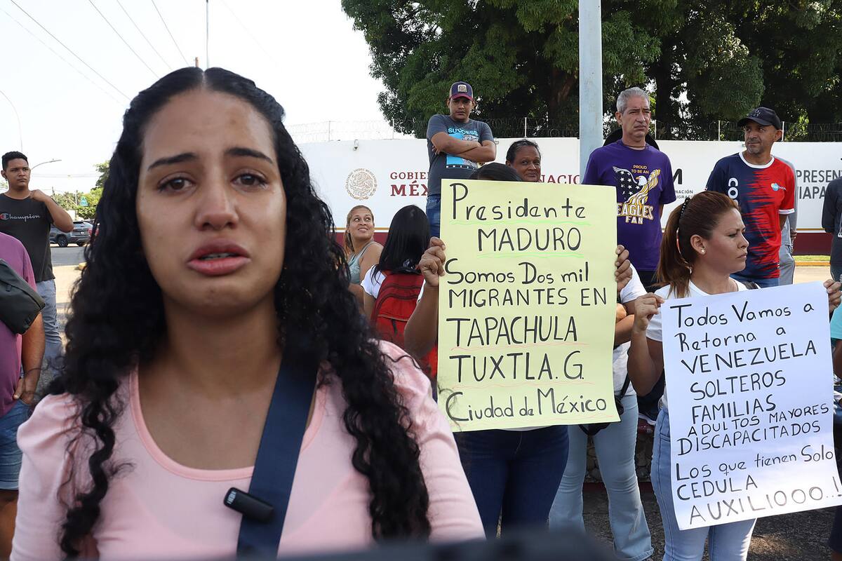 Venezolanos varados en Tapachula piden vuelos humanitarios para volver a su país
