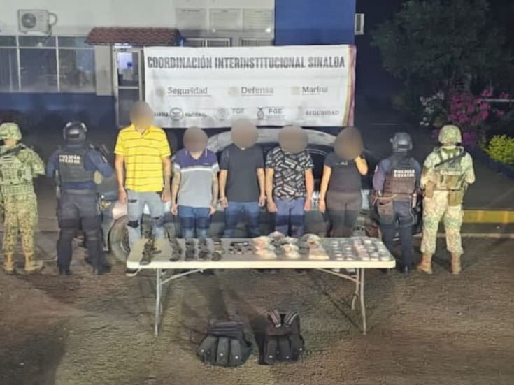 Operativo en Culiacán termina con cinco detenidos armas de alto poder droga y equipo táctico asegurados
